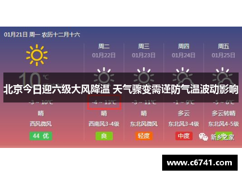 北京今日迎六级大风降温 天气骤变需谨防气温波动影响